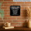 2D Flat, 1pc Vintage Aluminium Metal Sign, Outdoor Decorative Wall Sign, Tin Sign Style, Daily Reminder, "8 Powerful Words for The Day", Home Wall