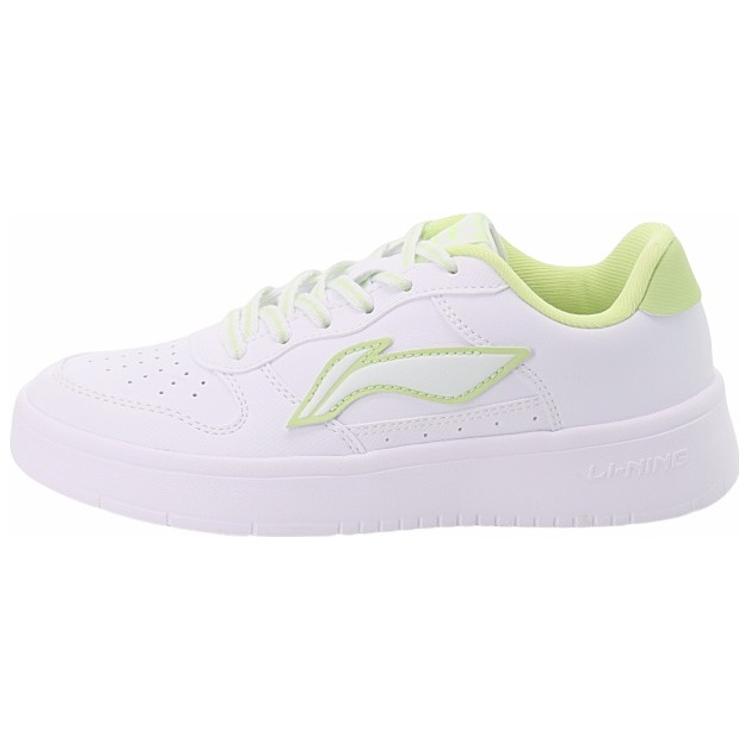 New LiNing Slip Resistant, Abrasion Resistant, Lightweight Low top Skateboard Shoes Women's White Green AGCQ578-8