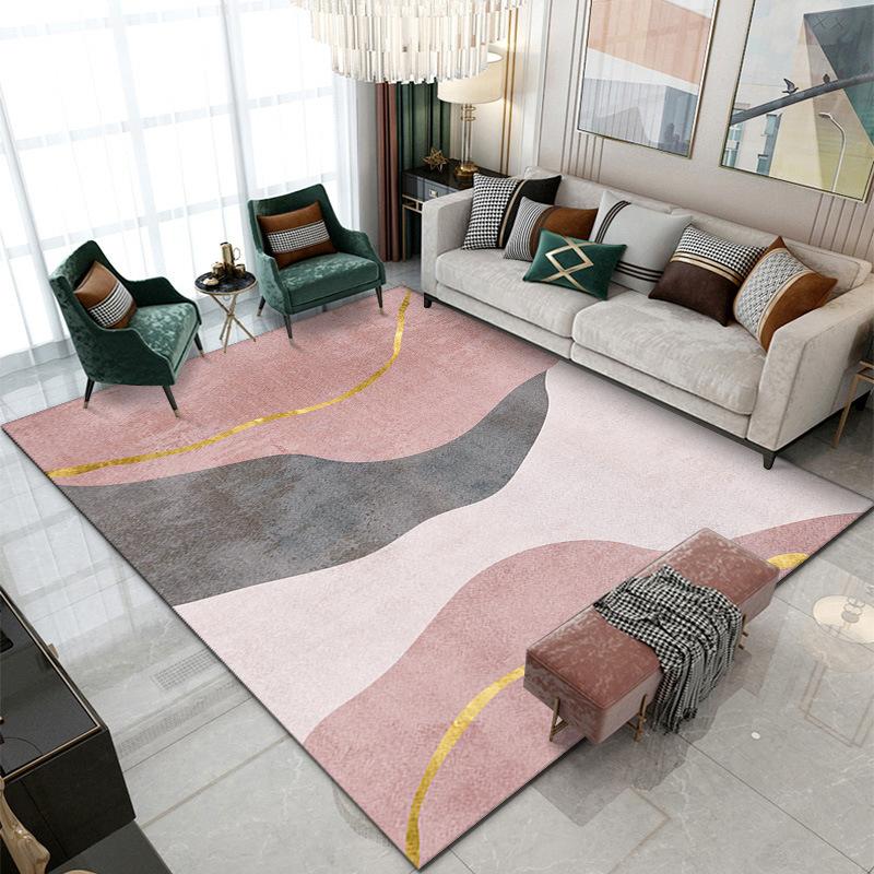 Japanese Style Quiet Wind Living Room Carpet Floor Mat Nordic Geometric Luxury Carpet Full Bedding Household Room Bedside Carpet