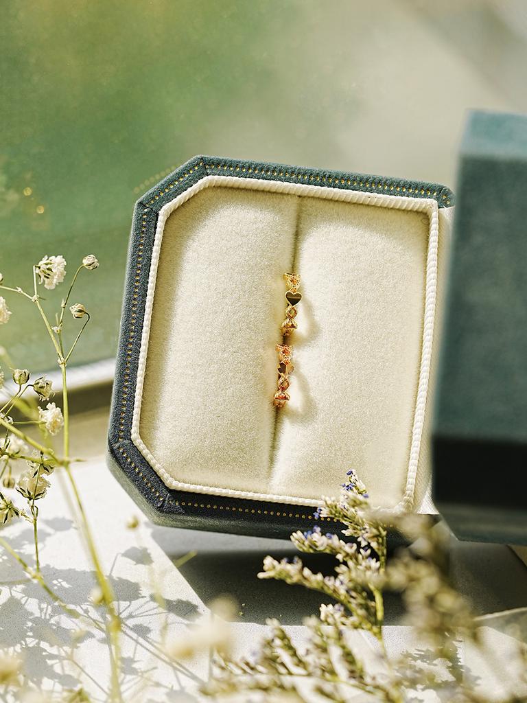 Minimalpiercing 14K 18K Point Heart Ring Earrings