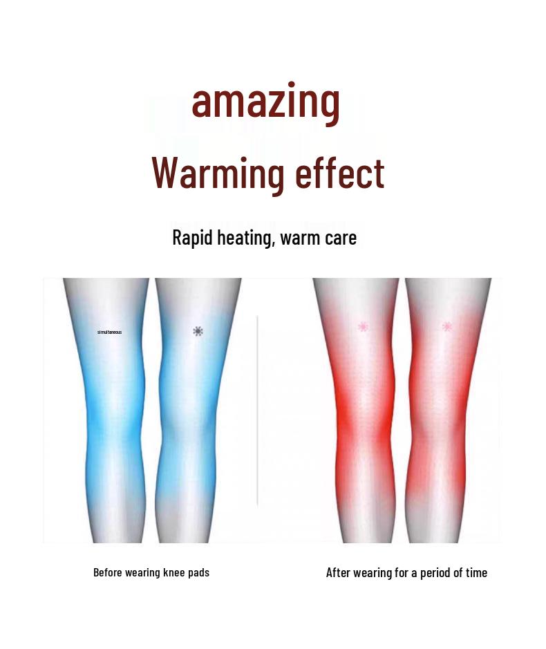 Warm Cashmere Temperature-Sensing Knee Pads for Cold Leg Relief, Thickened Design, Ideal for Hiking & Cycling In Autumn/Winter