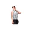OOMPH! Women' Viscose Rayon Printed Shirt with Collared Neck and Sleeveless