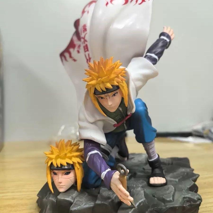 Naruto Minato Namikaze Anime Figure 22cm Dual Head Model Collectible Decoration Gift for Fans