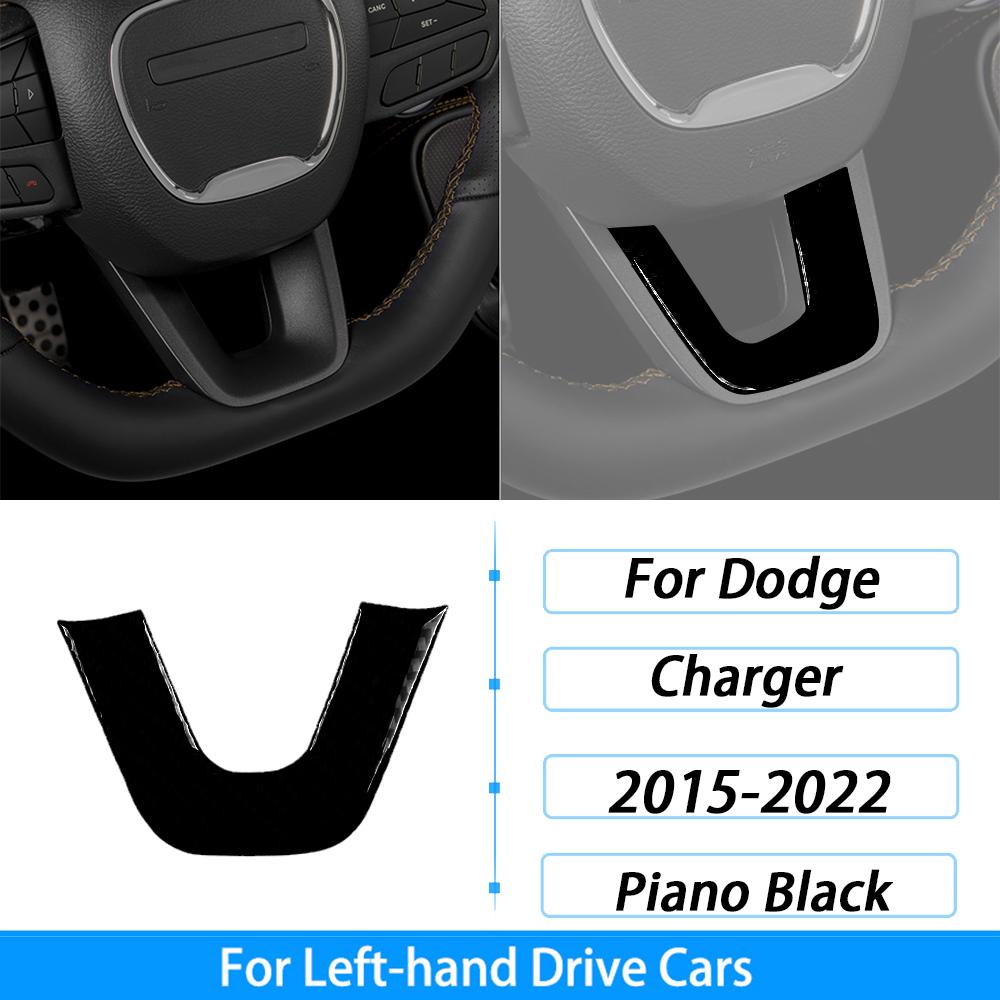 For Dodge Charger 2015-2022 Piano Black Central Control Radio CD AC Panel Trim Cover Car Interior Decoration Accessories Sticker