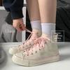 New product hot sale new classic cherry blossom powder high-top canvas shoes women's versatile board shoes