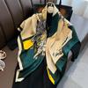 Luxury Brand Printed Hijab Scarf Elegant Thin Smooth Satin Shawl Summer Windproof Sunscreen Square Scarf For Women
