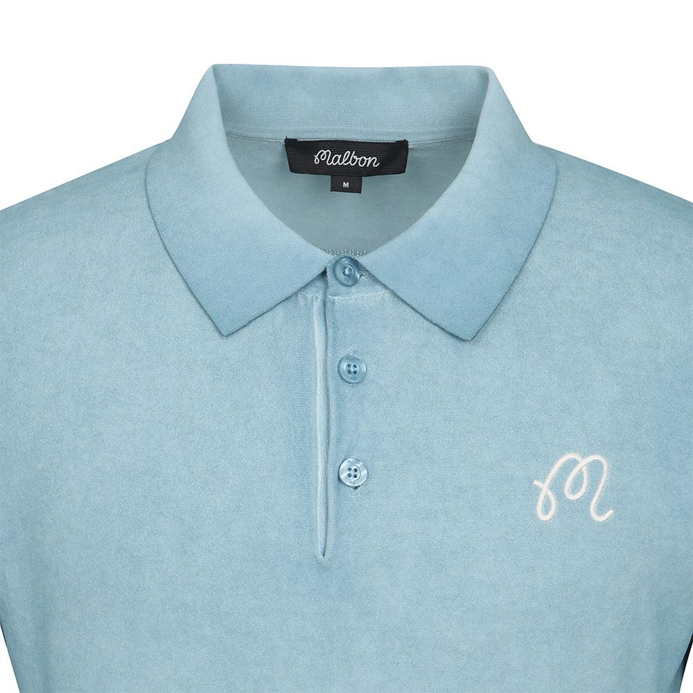 MALBON GOLF Cold-Dyed Short Sleeve Knit Dark Blue (Man)