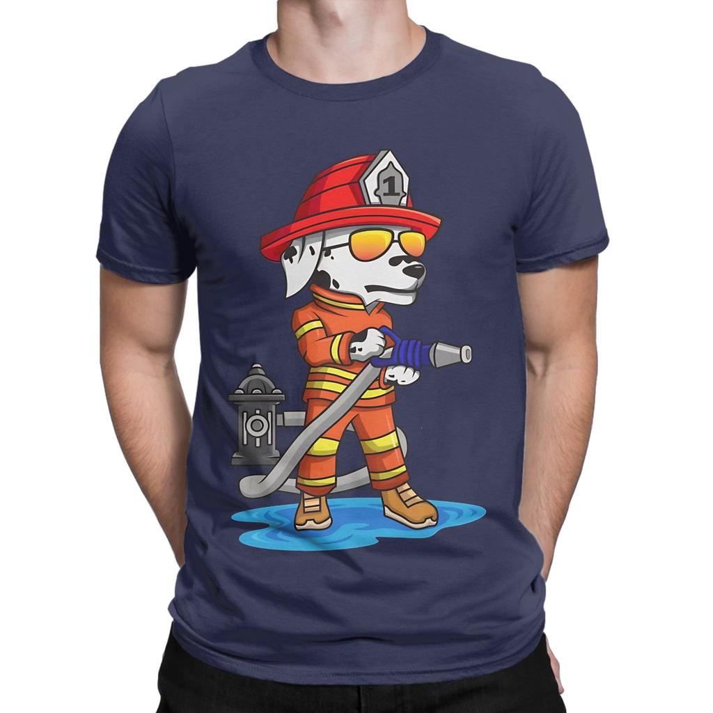 Firefighter FireUnisex Firedog Novelty 100 Cotton TShirt Sparky the Fire Dog Tees Tops For Unisex
