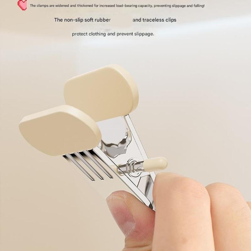 Practical Nonrust Steel Hanger Clip Featuring Double Capacity Design And No Residues Grip Nonslip Wide Clothespins