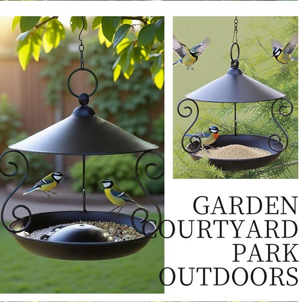 Rainproof Bird Food Dispenser Windproof Bird Feeding Tray Garden Decor Bird Water Bowl  Outdoor