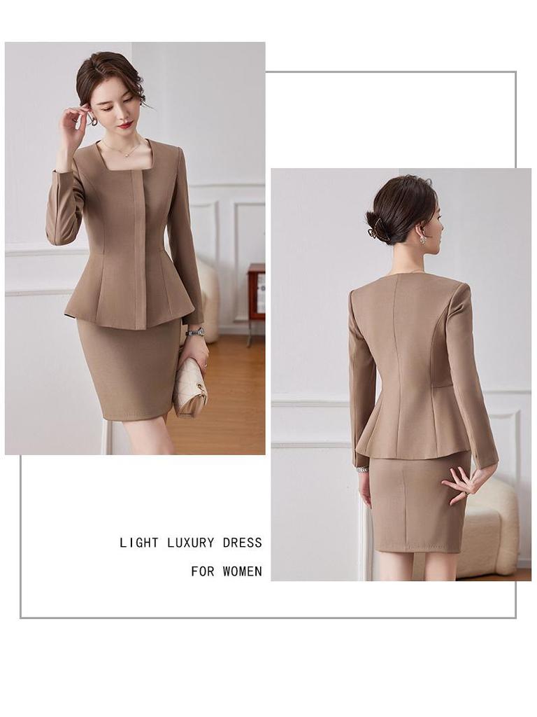 Women's Dark Blue Professional Suit - Spring/Summer Hotel Manager Reception Uniform