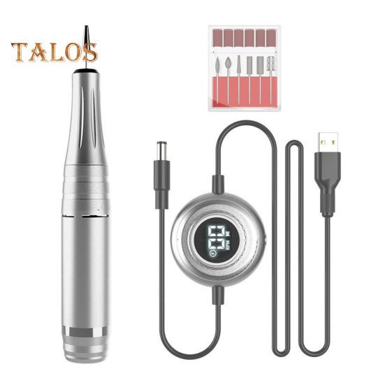 Pulidora de uñas eléctrica con 6 accesorios, herramienta de manicura USB para uñas de manos y pies, máquina de uñas de alta velocidad de 35000 RPM para uso doméstico y de salón.