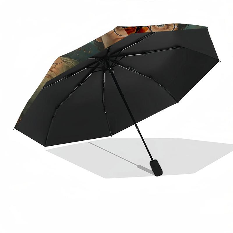 1pc Harry Potter Automatic Folding Umbrella - Compact 8-Rib Design, Durable Plastic & Iron1498L