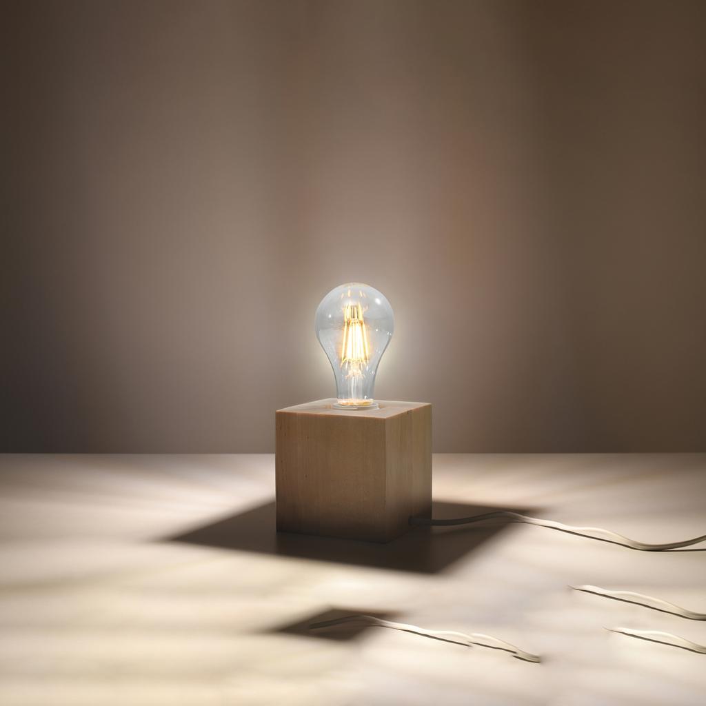 Lampa Biurkowa Ariz 1 E27 Naturalne Drewno Wood Sollux Sl.0677