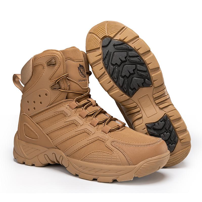 Military boots men's large size combat boots desert boots hiking shoes large size men's shoes non-slip and wear-resistant outdoor training shoes