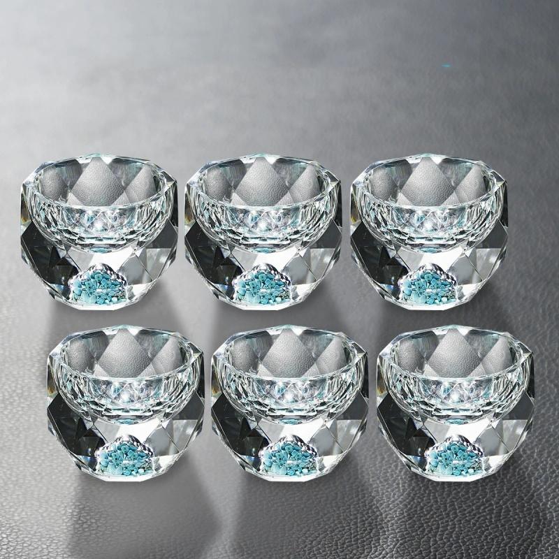 

6PCS Shot Glasses Diamond Faceted Double Bottom Crystal Glass Cup for Whiskey Espresso Tea Cup Bar Light Luxury Drinkware 50ML 50ML
