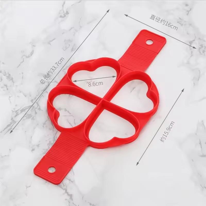 Molde para Panqueques y Huevos Antiadherente Herramienta de Cocina Redondo Corazón Molde para Panqueques Cocedor de Huevos Sartén para Voltear Huevos Accesorios de Cocina para Hornear