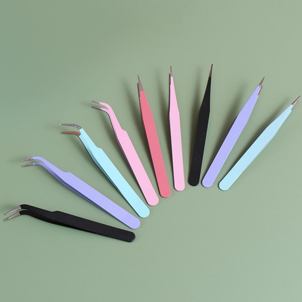 1/5pcs Stainless Steel Straight Curved Tip Tweezers For Nail Art Sticker Rhinestones Picking Tool Makeup Eyelash DIY Tweezer