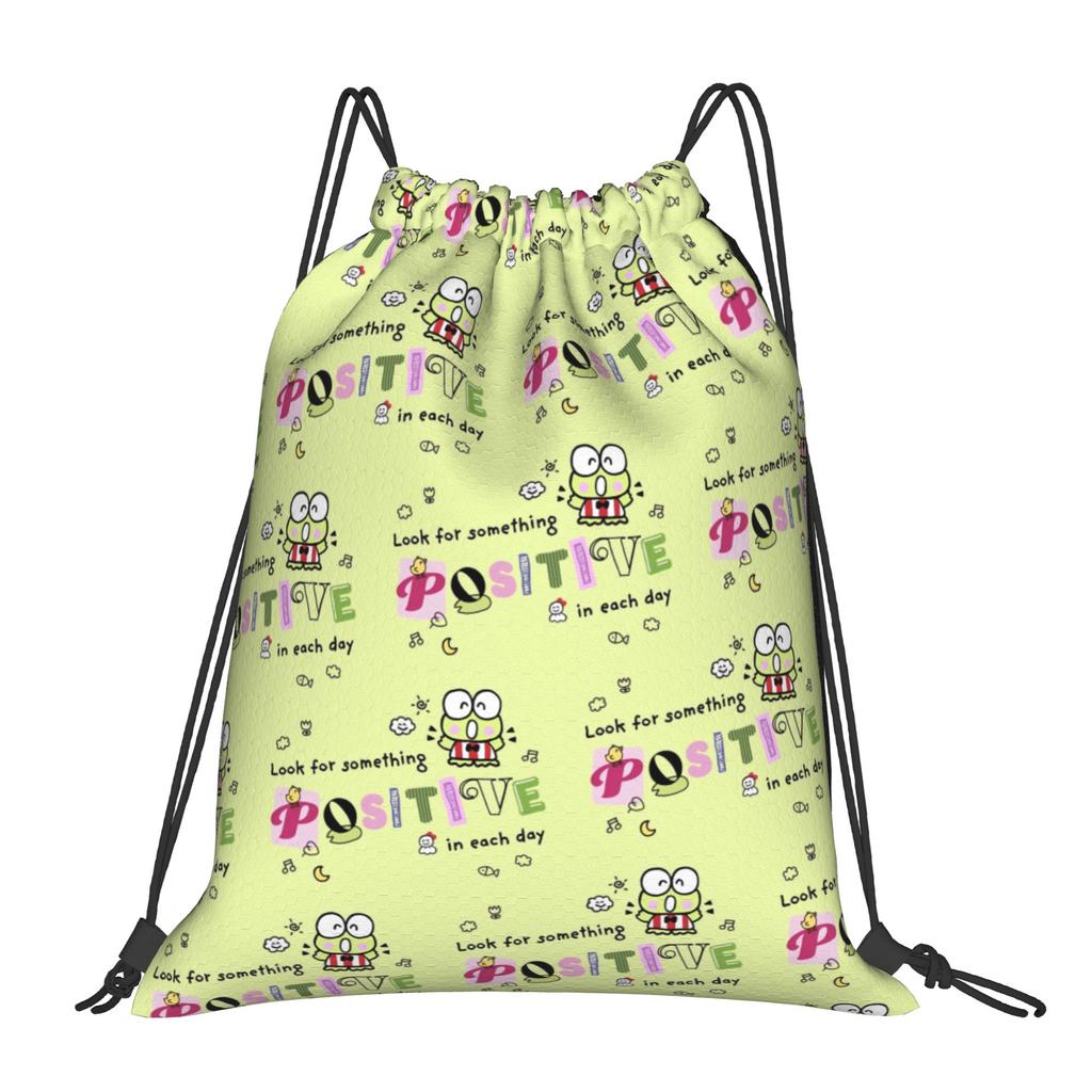 Custom K-KeroKeroKeroppies Drawstring Bags Men Women Foldable Sports Gym Sackpack Frog Cartoon Shopping Storage Backpacks