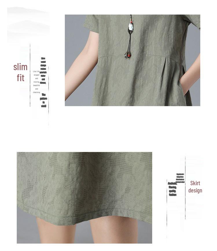 Mom's 2023 Summer Cotton Linen Dress: Stylish, Slimming Fashion for Middle-Aged & Elderly Women