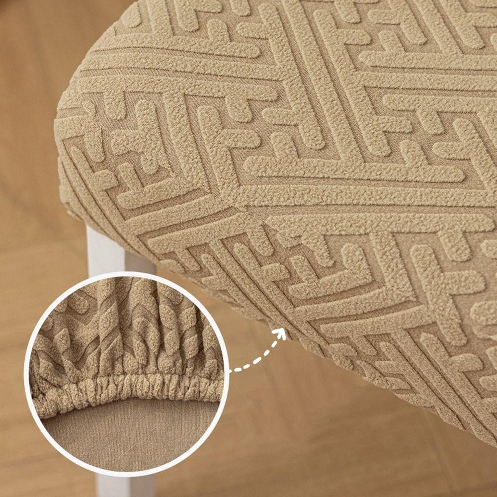 Anti-slip Dining Chair Cover Jacquard Stool Slipcover Integrated Seat Cover  for Home Decoration