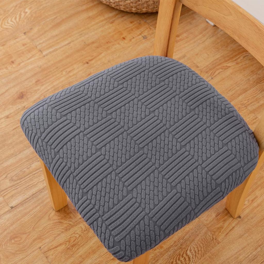 Stretch Jacquard Dining Room Chair Seat Covers Removable Washable Elastic Upholstered Dining Chair Cushion Slipcover