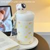 New Thermos Cup Cute Portable Girl High Value Small Picture Stainless Steel Student Niche Cartoon Straw Water Cup