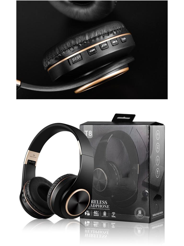 T8 Wireless Bluetooth Stereo Headset with Heavy Bass
