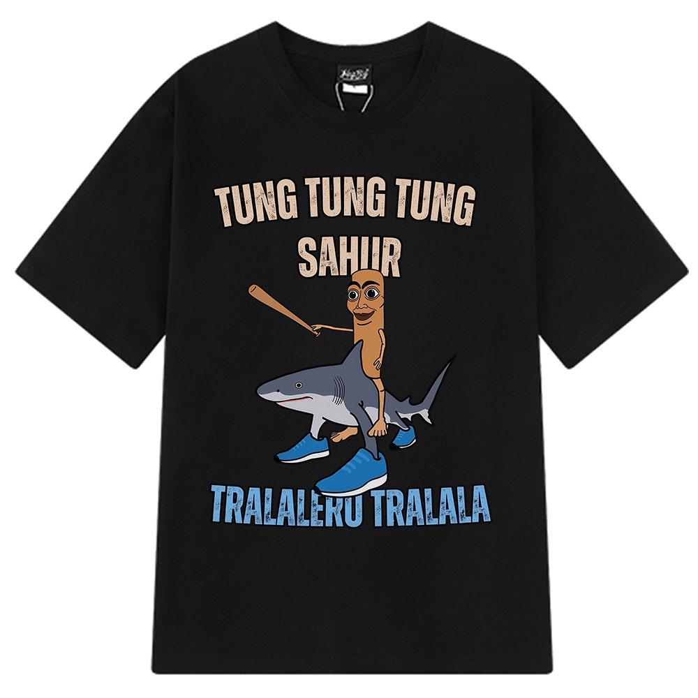 Italský Brainrot Tralalero Tralala Tung Tung Tung Sahur Bombardiro Krokodýl Vtipné Meme Tričko Pánské Dámské Módní Volná Trička