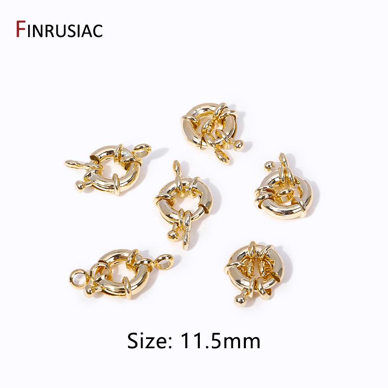 9/11.5/15mm 14k Gold Plated Spring Clasps For Jewelry Making Brass Sailor Clasp Connector DIY Handmade Necklace Accessories