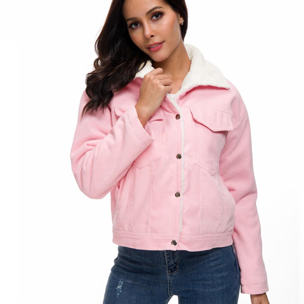 Women's Thick Winter Warm  Coats Fashion Velvet Jackets Corduroy Outwear