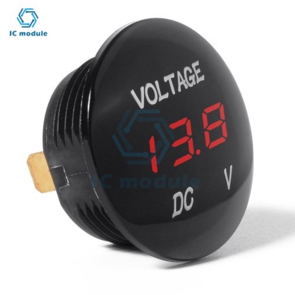 DC 12V LED Digitalanzeige Rundes Voltmeter DC Digitales Auto-Spannungsmessgerät Volt-Detektor Tester Monitor Panel 5 Farben verfügbar