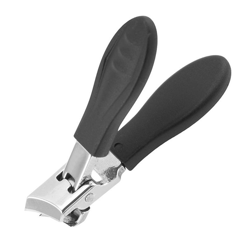 

Косая машинка для стрижки ногтей с защитой от брызг для толстых твердых ногтей на ногах, бороздки на ногтях, портативный триммер для ногтей на руках, инструмент для маникюра чёрный