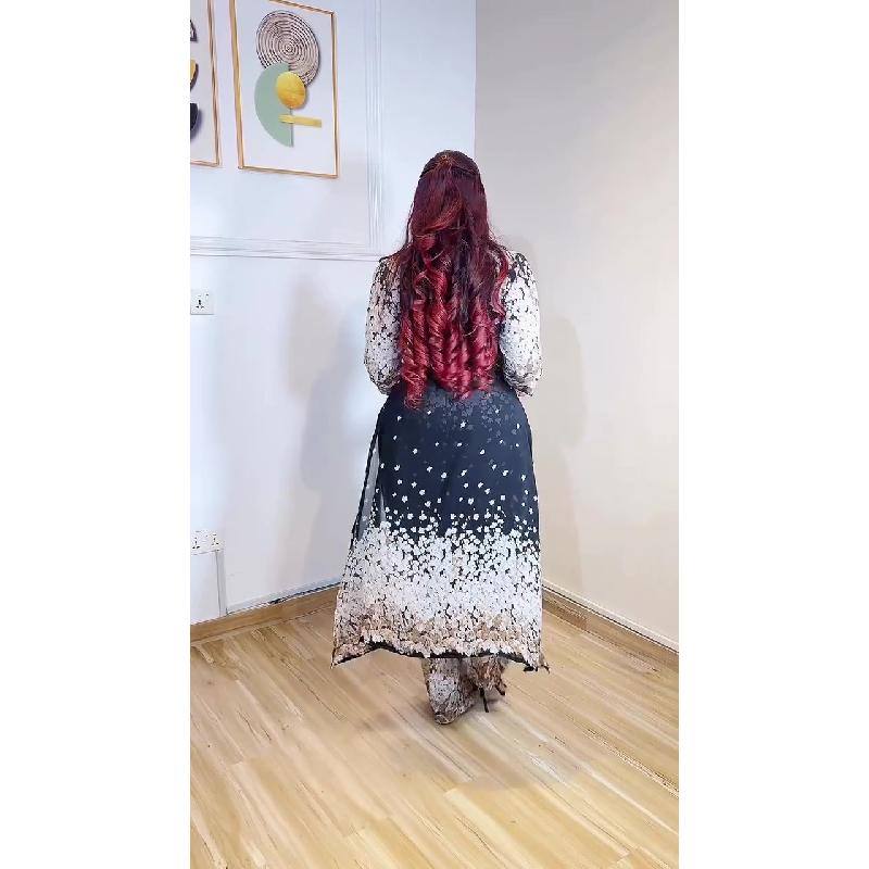 Women's 2026 Spring New Elegant Printed Shirt and Wide-Leg Pants Set