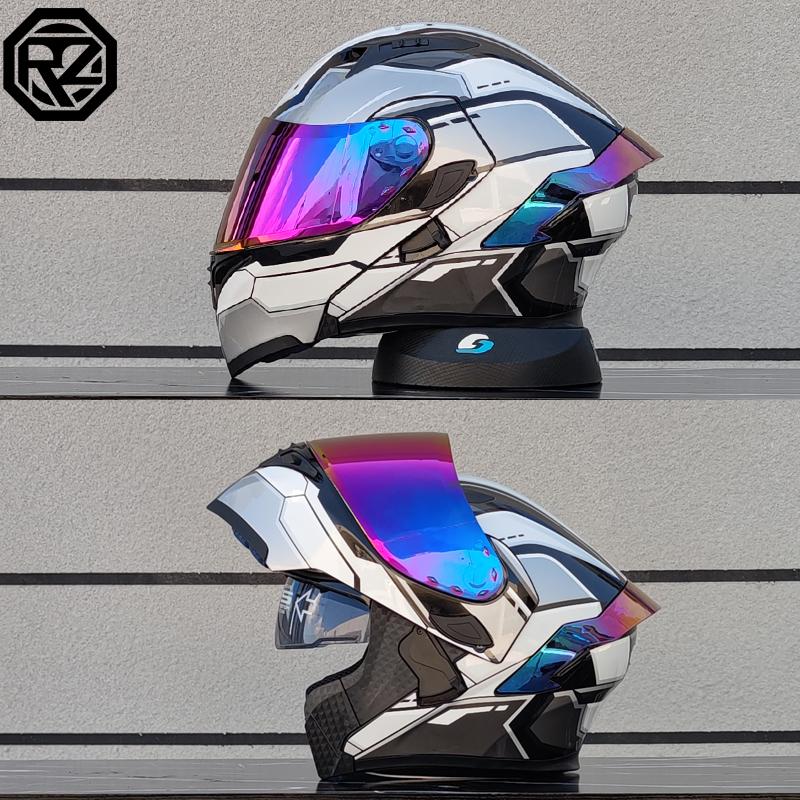 Motorradhelme Doppelvisier Modularer Klapphelm DOT-geprüft Integralhelm Motorrad-Rennhelm Klapphelm für Motorrad