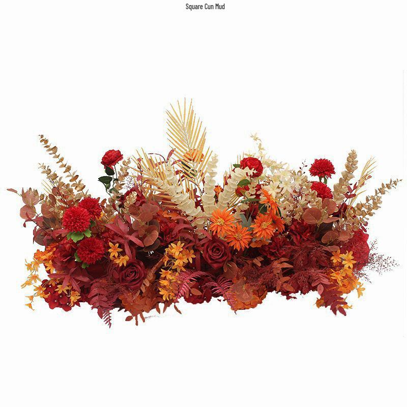 Large Silk Eucalyptus Flower Runner for Wedding Table Decoration