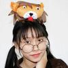for Creative Funny Lion Hair Hoop Headdress Plush Cartoon Animal Headband Hair Accessories Costume for Theme Party  Stereo face lion