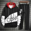 Men's 2025 Spring Korean Slim Fit Cardigan & Hoodie Sweatpants Set with Letter Accents