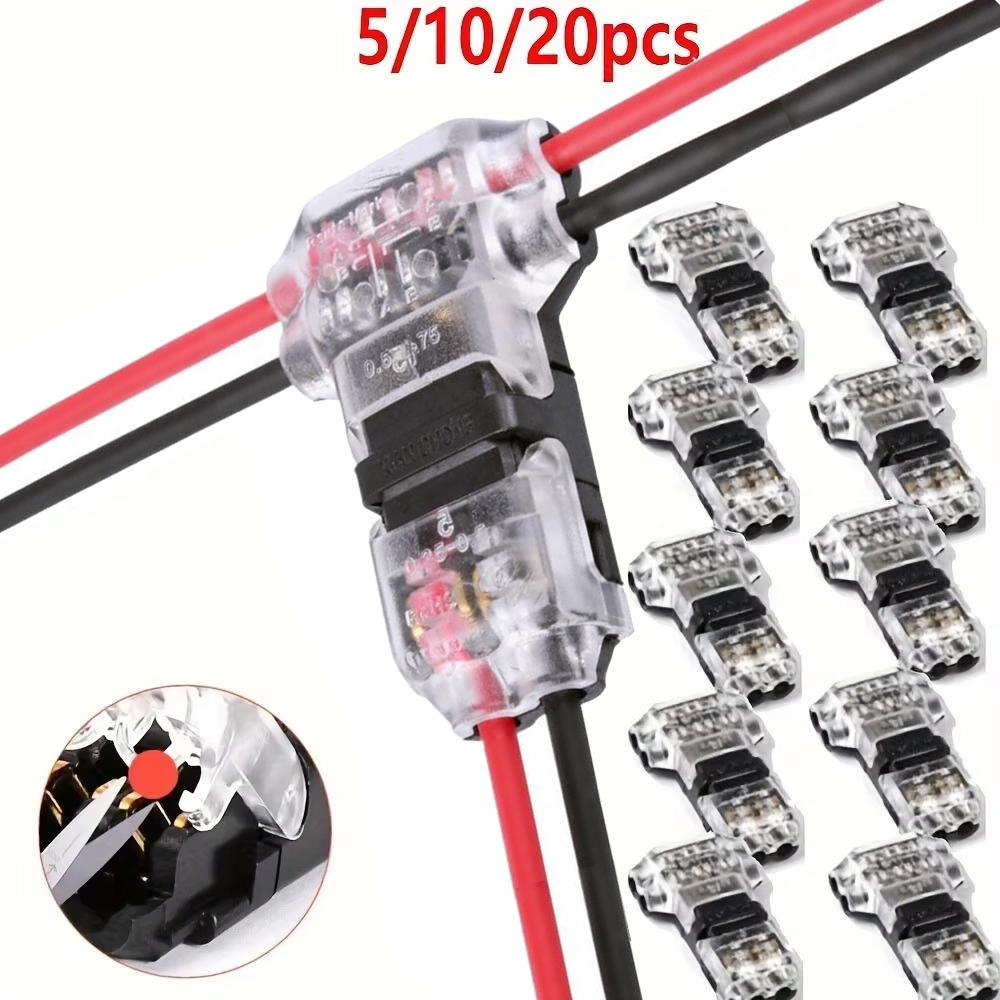 T1 T2 Wire Cable Quick-Connect Snap-In Terminals - No Welding/Peeling Automatic Plug Joints, Professional Electrical Accessories