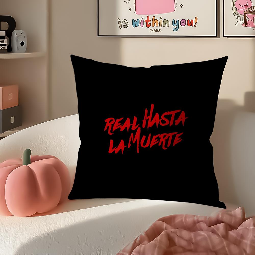 RReal HHasta LLa MMuerteS Cushion Cover Pillowcase Short Plush Invisible Zipper Room Sofa Cushion Cover