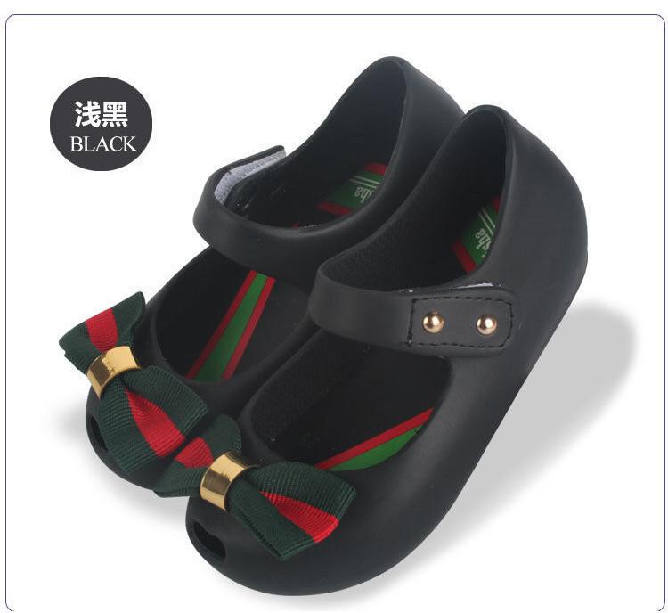 Charming Mini Melissa Girls British College Wind Bow Tie Kid Shoes For Stylish Children