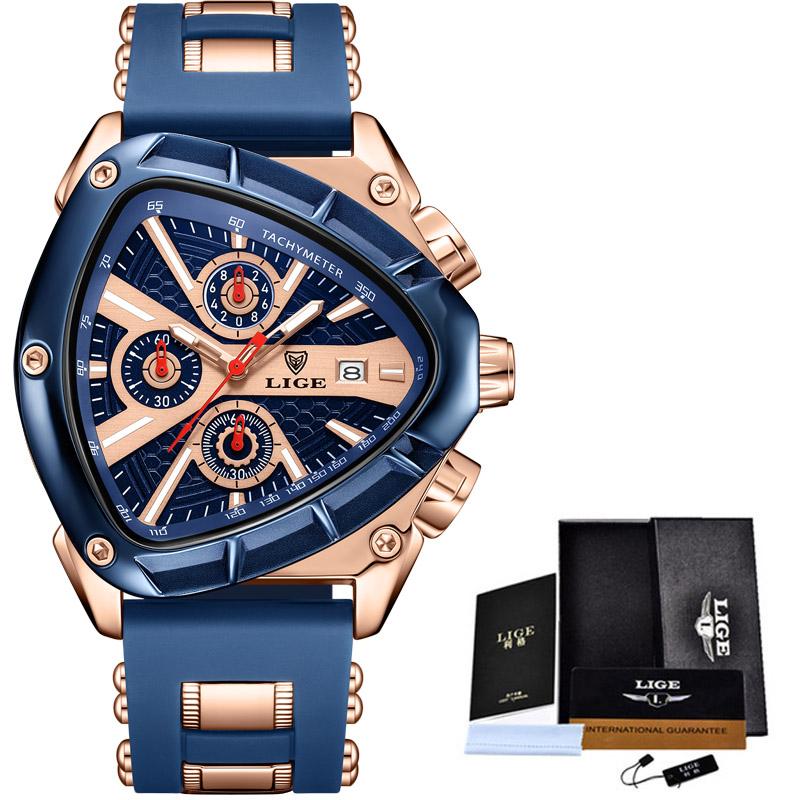 Business Sport Men's Quartz Wristwatches Fashion Military Silicone Watch for Men Waterproof Date Chronograph Montre Homme