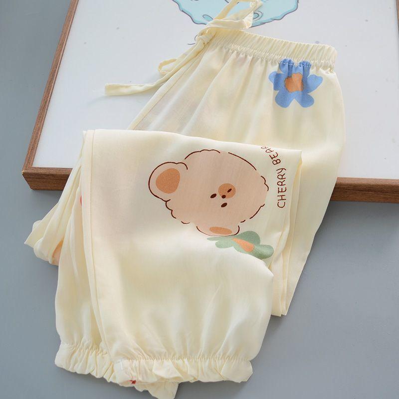 Children's Casual Mosquito Proof Pants Summer Thin Girls' Sleeping Pants Loose Outer Lantern Pants