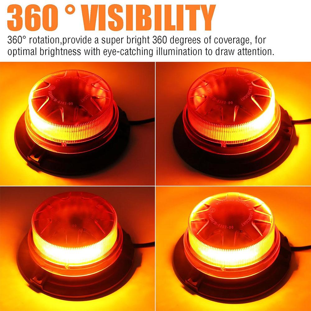 24 LED Blue Strobe Light Car Roof Flash Warning Beacon Light LED Emergency Indication Lamp for Vehicle Forklift Truck Tractor