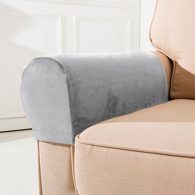 

Эластичный бархатный серый чехол на подлокотник для дивана для гостиной, пылезащитный стул, стул, подлокотник, защитное полотенце, украшение для мебели 1 pair светло-серый