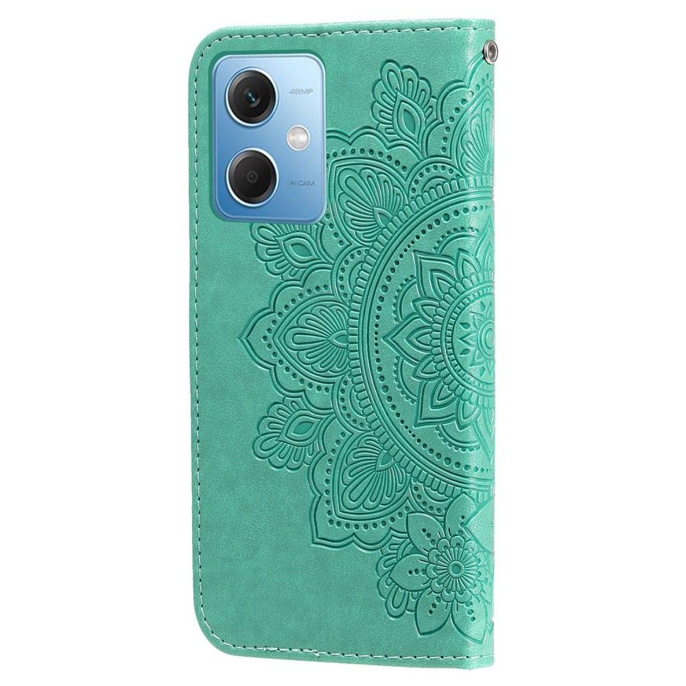 Flip Case for Xiaomi Redmi Note 12 5G / POCO X5 5G, Mandala, Green