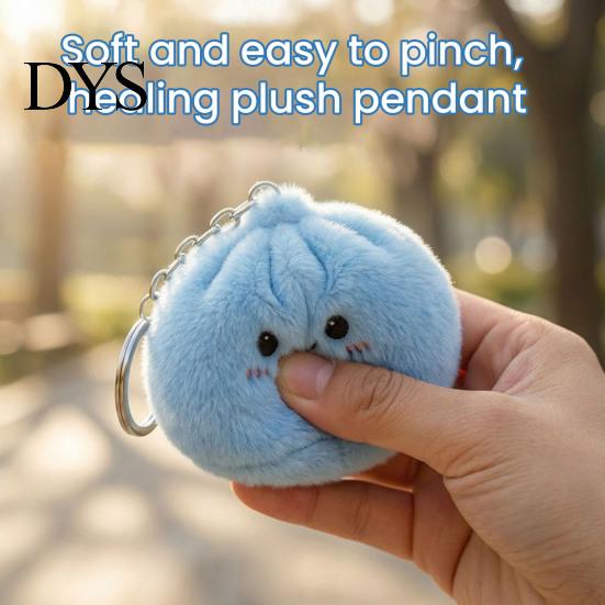 Durable Cotton Plush Pendant Stuffed Dumplings Keychains, Mini Toys, Kawaii Key Chain Backpack Charms, Collectible Food Charm Soft Fidget Keychains