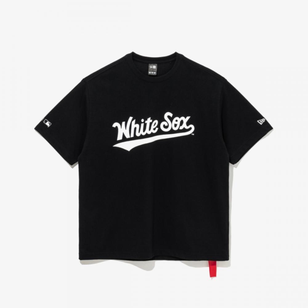 New Era Chicago WhiTe Sox LeTTering Logo T shirT Black 14536493 S(90)