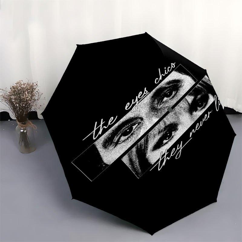 1 Scarface umbrella, automatic opening and closing umbrella with eight iron ribs for compact windproof - unique design pattern