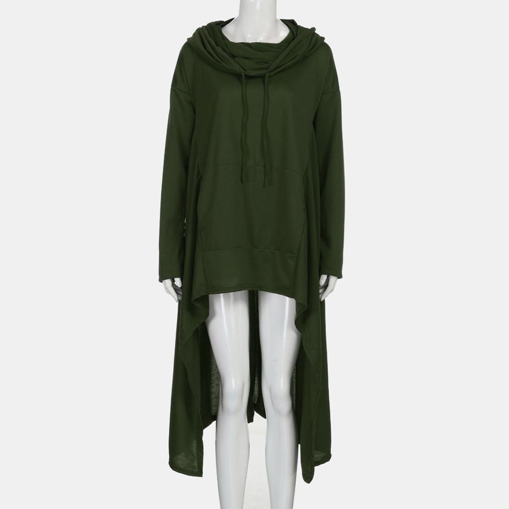 Women Plus Size Long Sleeve Hood Tops Sweatshirt Sweater Irregular Blouse